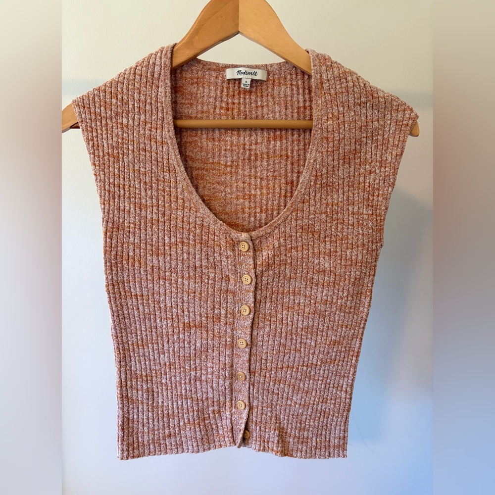 Madewell Rust Sleeveless Knit Vest